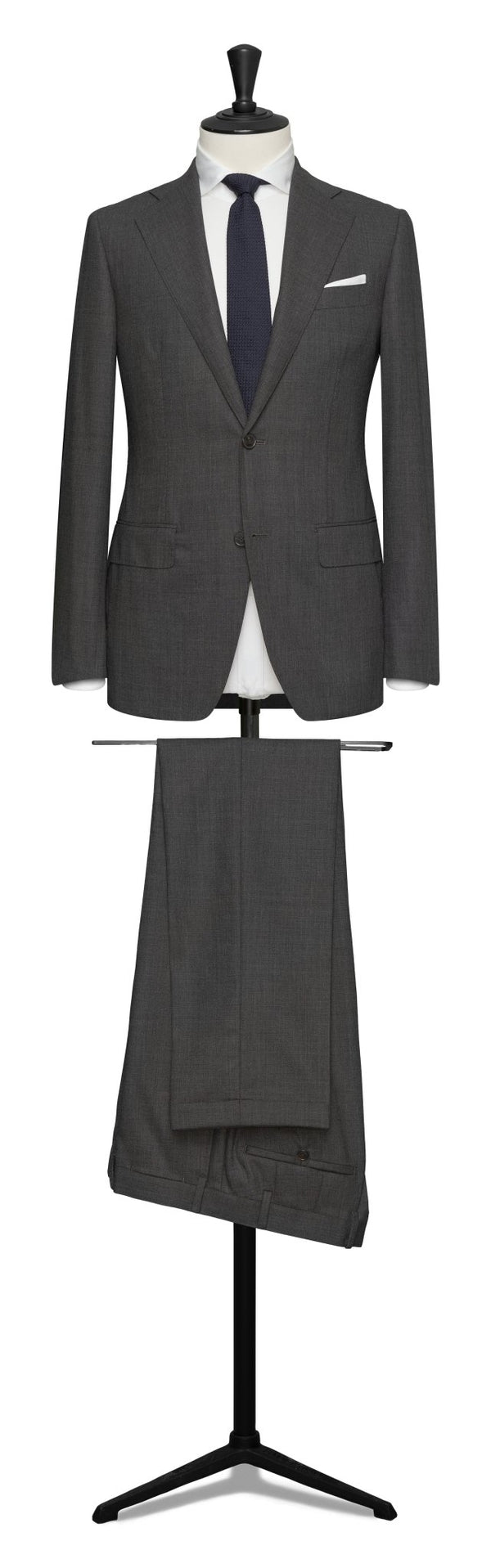 MTM Jakkesæt Loro Piana basketweave 100% uld (TVR009 Midgrey) - Connoisseur - cph.dk